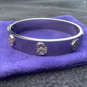 Tory Burch Silver Stud Hinge Bracelet